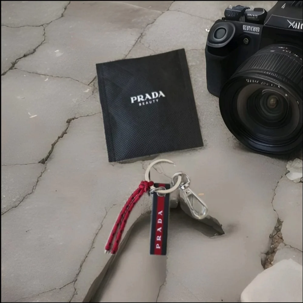 Prada Red and Black Keychain